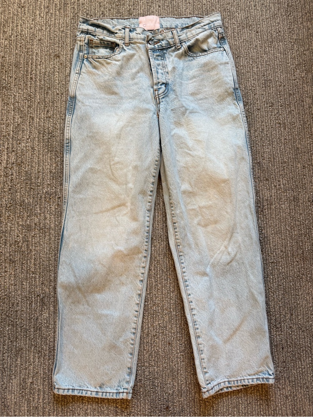 Revice Denim Jeans 29 Light Wash High Rise Relaxed Straight Leg 100% Cotton